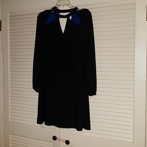 Black with blue inserts Norma Kamali dress size S